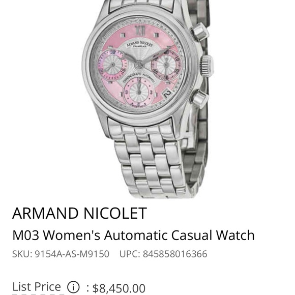 Brand new w box & papers Armand Nicolet Chronograph 9428A-AN-M9420 Stainless - Picture 10 of 11